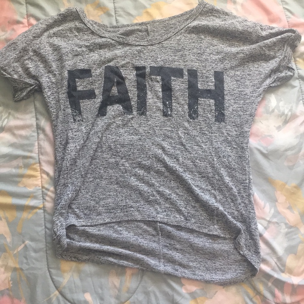 Faith gray shirt